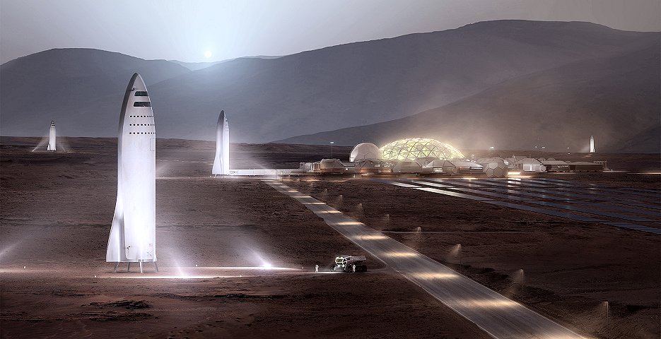 火星探査ビッグ・ファルコン・ロケット（BFR）構想イメージ（提供：スペースX）