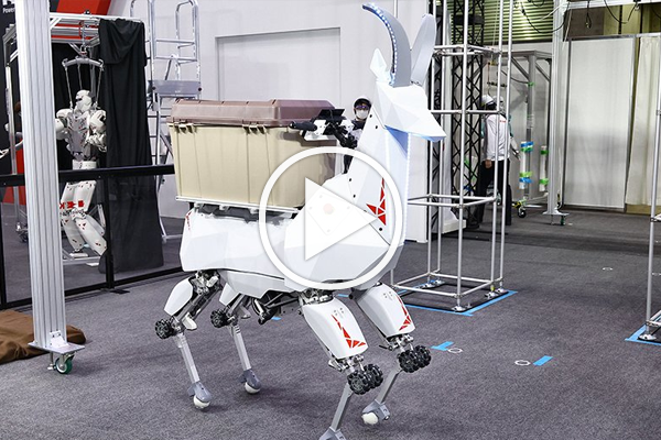 【動画ニュース】川重、四脚歩行ロボット　車輪で走行も、様々な状況に対応